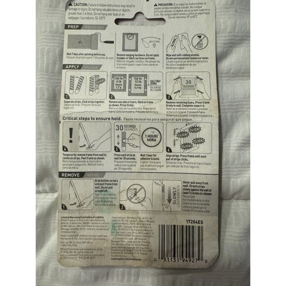 3M Command Picture Hanging Strips 6 Medium Holds 12 lbs - Picture 3 of 3